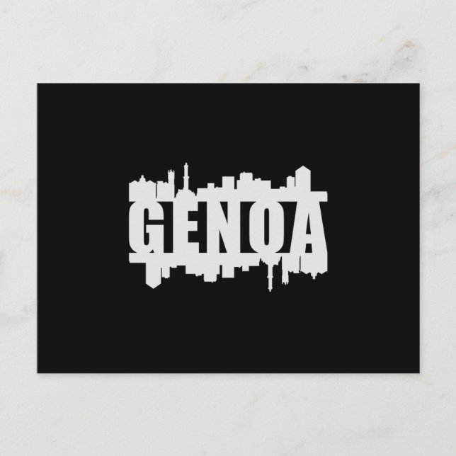 Genoa Italy City Skyline Cityscape Funny Gift Postcard (Front)