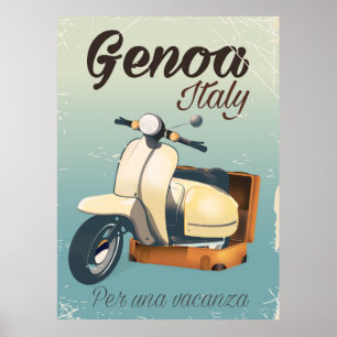 Genoa Italy For a vacation vintage poster