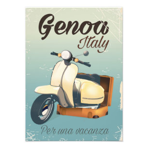 Genoa Italy For a vacation vintage poster