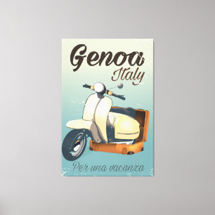 Genoa Italy For a vacation vintage poster Canvas Print