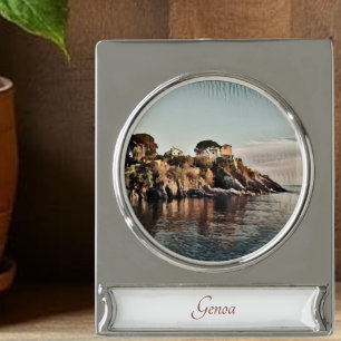 Genoa, Italy Marina Travel Art Watercolor Ornament