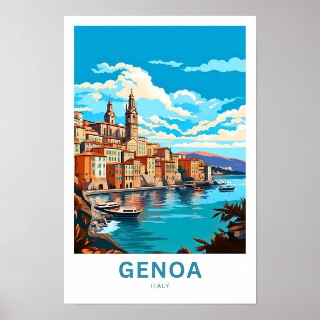 Genoa Italy Travel Print (Front)