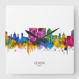 Genoa Skyline Square Wall Clock