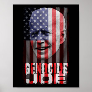 Genocide Joe Biden Anti Biden American Flag Vampir Poster