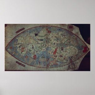 Genoese world map, designed by Toscanelli Poster