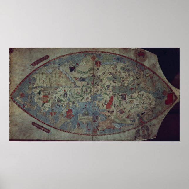 Genoese world map, designed by Toscanelli Poster (Front)