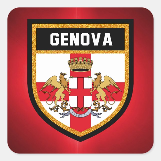 Genova Flag Square Sticker (Front)