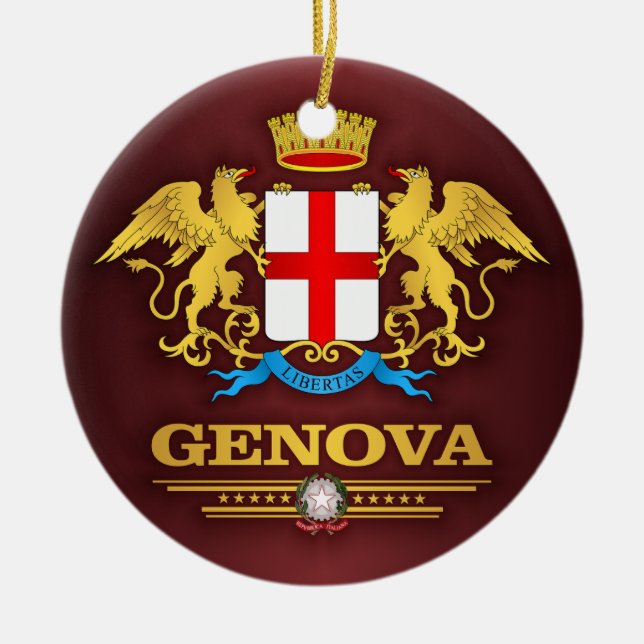 Genova (Genoa) Ceramic Tree Decoration (Front)