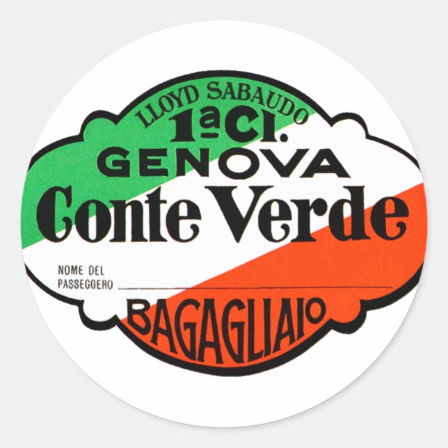 GenovaConteVerde Classic Round Sticker (Front)