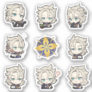 Genshin Impact Chibi Albedo Stickers