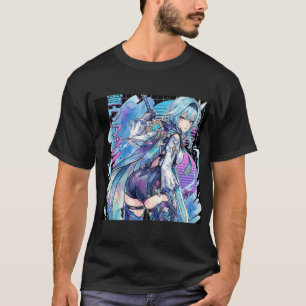Genshin Impact Eula Vaporwave Neon Japanese Text O T-Shirt