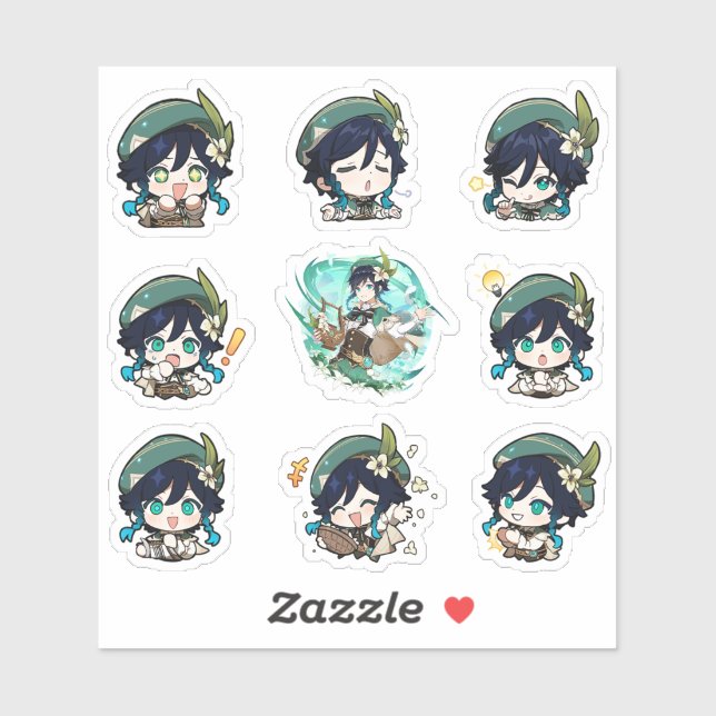 Genshin Impact Venti Stickers (Sheet)