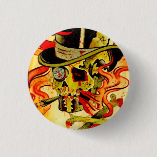 Gentelmen Skull 3 Cm Round Badge