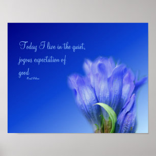 Gentian Flower Life Attitude Inspirational Quote Poster