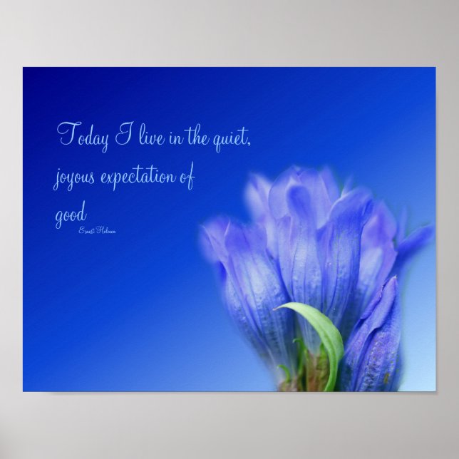 Gentian Flower Life Attitude Inspirational Quote Poster (Front)