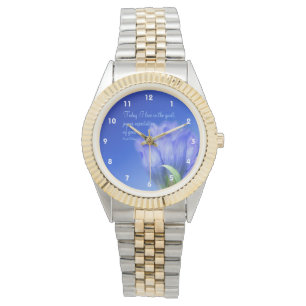 Gentian Flower Life Attitude Inspirational Quote  Watch
