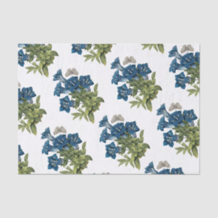 Gentian Flower with Butterfly Pattern Tissue Paper