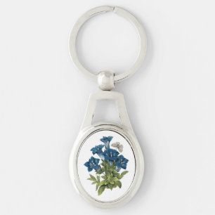 gentian(Gentianae acaulis) by Redouté Key Ring