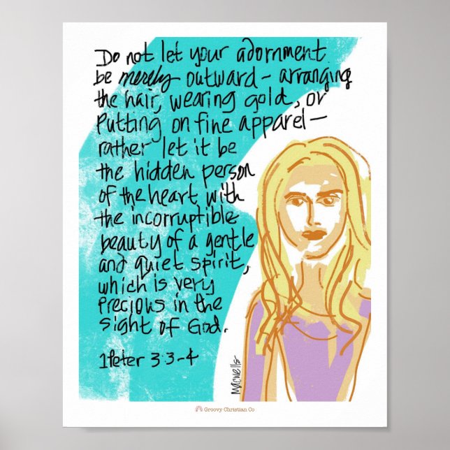 Gentle and Quiet Spirit - Christian Scripture Post Poster (Front)