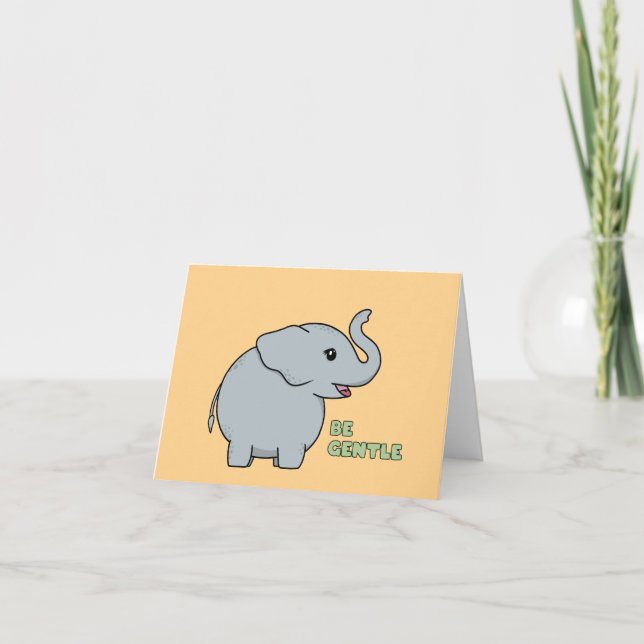 Gentle Baby Elephant Holiday Card (Front)