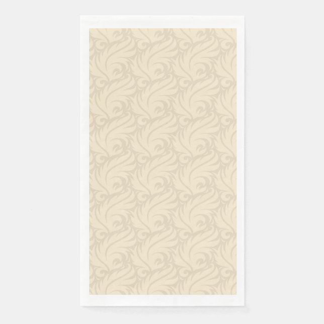 Gentle beige floral pattern napkin (Front)