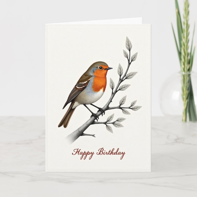 Gentle Bird Birthday Card (Front)