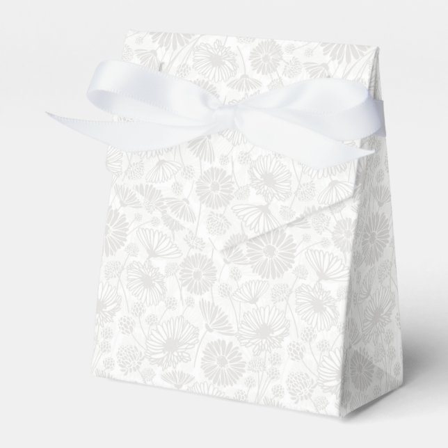 Gentle Bloom (Grey | White) Favour Box (Front Side)