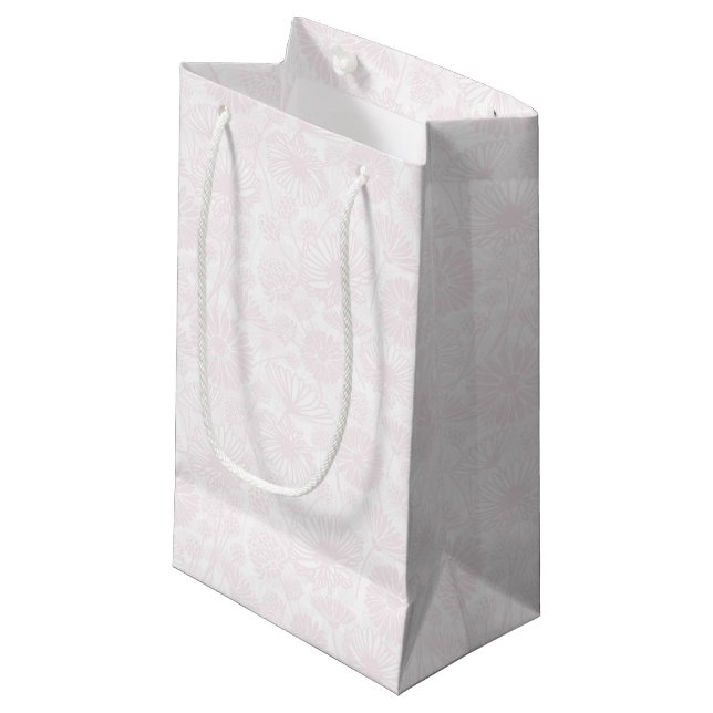 Gentle Bloom (Pink | White) Small Gift Bag (Front Angled)