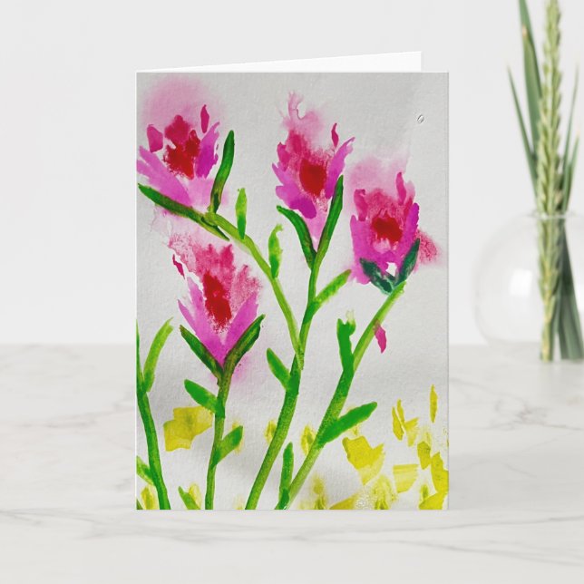 Gentle Blooms – Soft Watercolor Floral Greeting Card (Front)