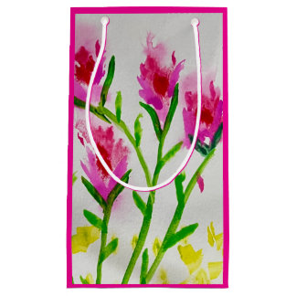 Gentle Blooms – Soft Watercolor Floral Greeting Small Gift Bag