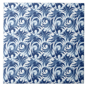 Gentle blue floral pattern tile
