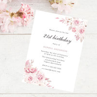 Gentle Blush Elegant Flowers 21st Birthday Party