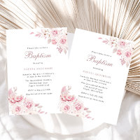Gentle Blush Elegant Flowers Baby Girl Baptism