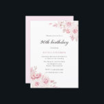 Gentle Blush Elegant Flowers Womans 90th Birthday Invitation<br><div class="desc">Gentle Blush Elegant Flowers Womans 90th Birthday Party Invitation

See our store for lots more Wedding Invitations and matching items.</div>