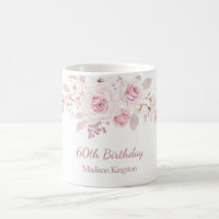 Gentle Blush Pink Floral 60th Birthday Party Gift