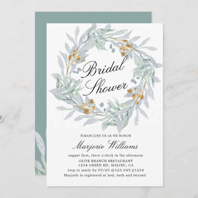 Gentle Botanics Bridal Shower Invitation (Front/Back)
