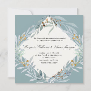 Gentle Botanics   Square Wedding Invitation