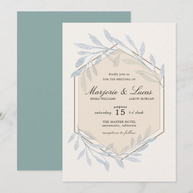 Gentle Botanics Wedding Invitation (Front/Back)