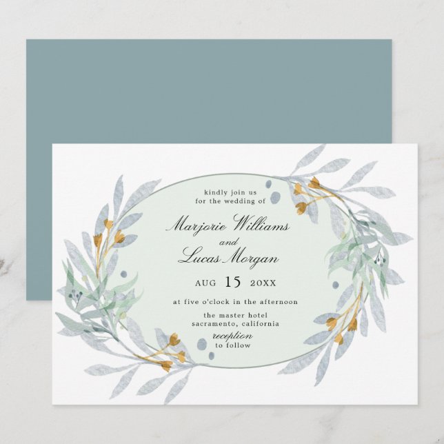 Gentle Botanics Wedding Invitation (Front/Back)