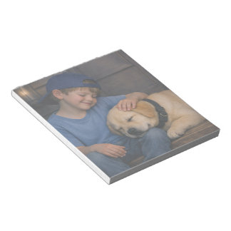 Gentle Boy and Sleeping Dog – Warm Moments Notepad