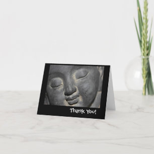 Gentle Buddha Face Stone Sculpture Thank You Card