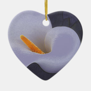 Gentle Calla Lily Petal Waves Ceramic Ornaments