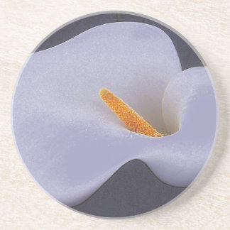 Gentle Calla Lily Petal Waves sandstone coaster