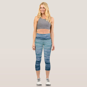 Gentle Caribbean Ocean Ripples #1 #ocean #wall Capri Leggings