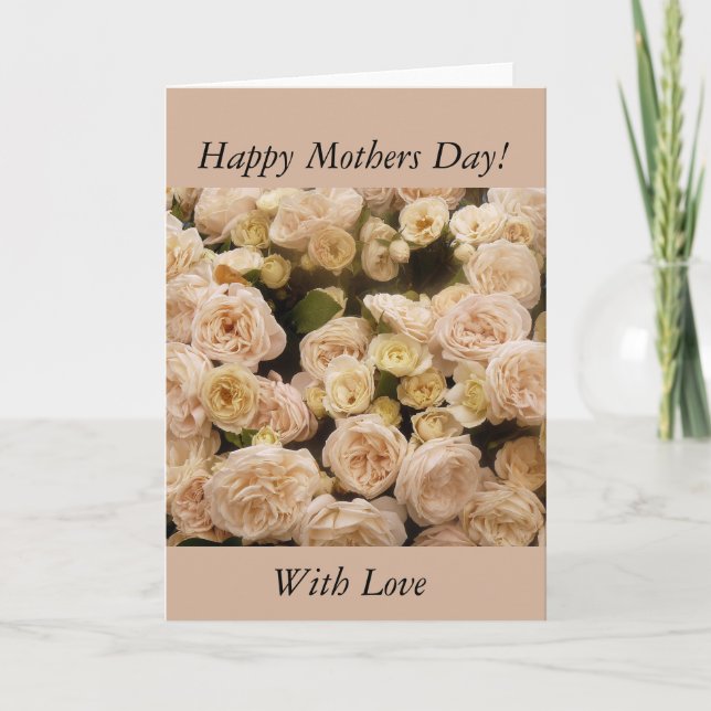 Gentle Cream Roses Card (Front)