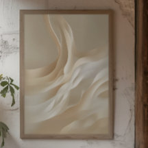 "Gentle Currents" | Beige Abstract Art
