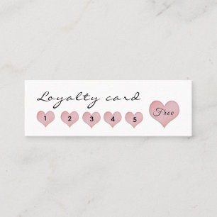 Gentle cute pink hearts calligraphy bokeh glitter loyalty card