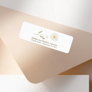 Gentle Daisy Petals Floral Baby Shower Address
