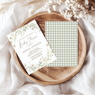 Gentle Daisy Petals Floral Baby Shower Drive By Invitation