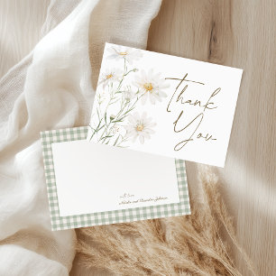 Gentle Daisy Petals Floral Baby Shower Thank You Card
